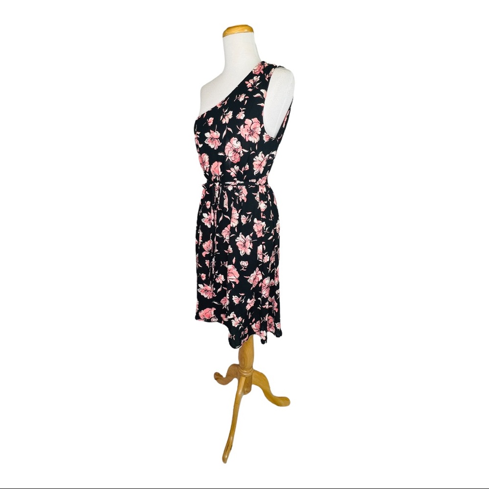 DR2 Daniel Rainn Nordstrom One Shoulder Dress A line Floral lightweight Sz M - Picture 9 of 13